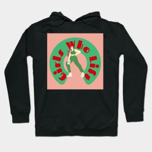 Girls Who Lift Green Red Contrast Hoodie